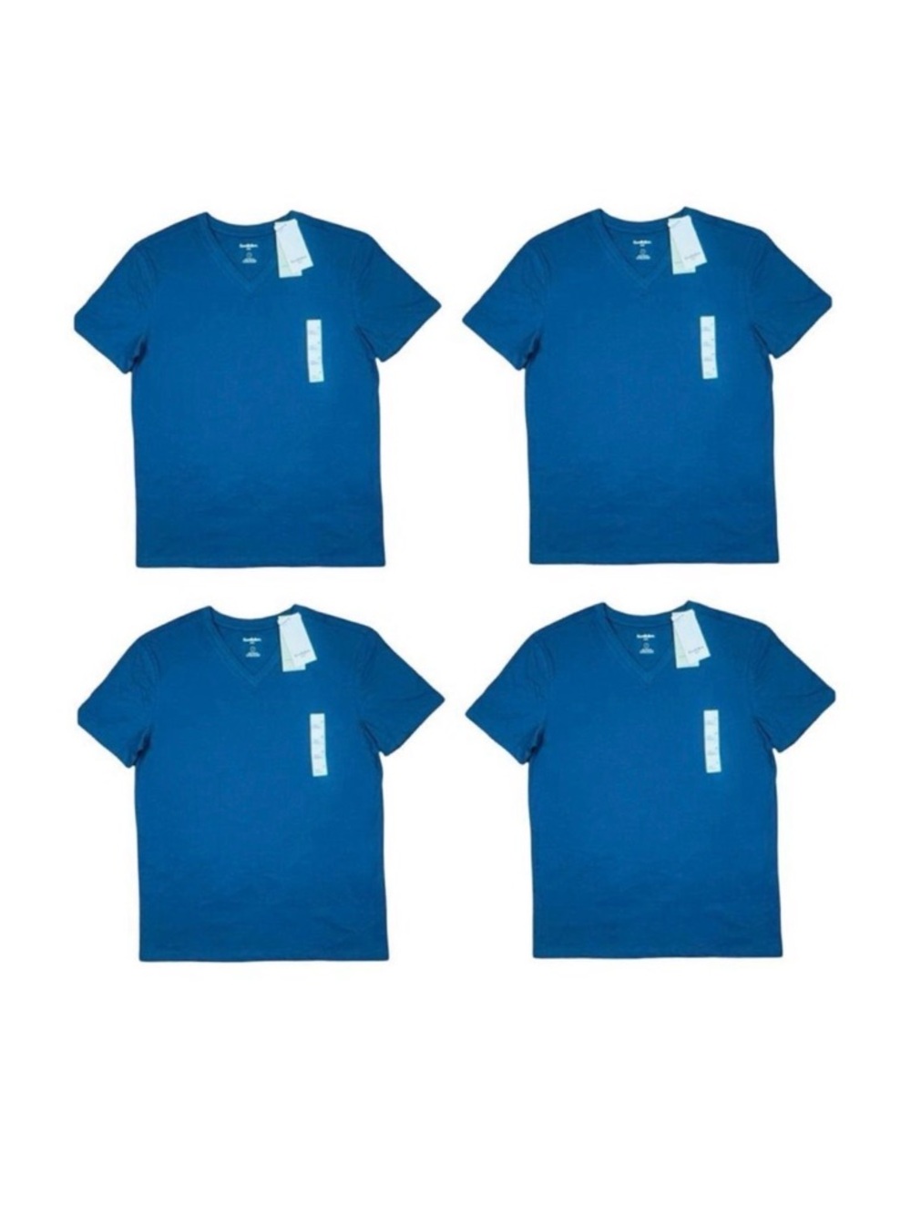 Goodfellow & Co. Every Wear V-Neck Tee - Sz Medium - Thunderbolt Blue - SET OF 4